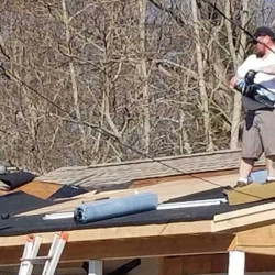 Construction worker on roof