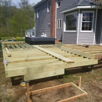 Starting the deck, showing rafters