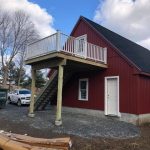 Detached garage with deck