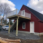 Detached garage with deck