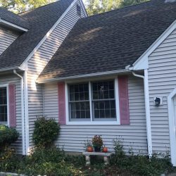 Cape style house with siding