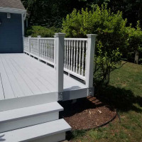 Deck after , with stairs