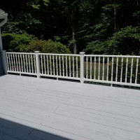 Deck after renovation, with railing