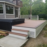 2 steps going to deck