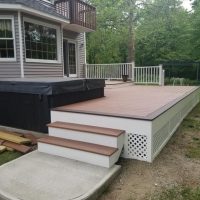2 steps going to deck
