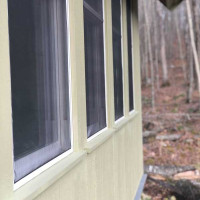 four windows with painted trim